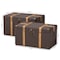 Baxton Studio Stephen Dark Brown Upholstered and Oak Finished 2-Piece Trunk Set 165-10702 - alternate 8